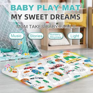 <span class=keywords><strong>Tapis</strong></span> de jeu musical pour bébé 100*70cm Jouet Conte de rhymes d'enfance <span class=keywords><strong>Tapis</strong></span> d'activités Matelas doux pour nourrissons Couverture de jeu avec musique et éclairage - Product Image 2