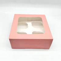 Vente en gros de boîte à collation imprimée logo boîte à muffins 2/4/6/8 trous boîte d'emballage en papier blanc Cupcake Cookie Biscuit pour boulangerie