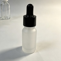 Flacon en verre pour soins de la peau, type compte-gouttes rond, à épaule ronde, cylindrique, avec tête applicatrice, pour gommage visage, essence, flacon Boston