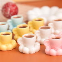 Kawaii nuage plateau café résine Flatback Cabochon pour bricolage crème colle accessoires faits à la main maison de poupée Miniature cuisine décorative