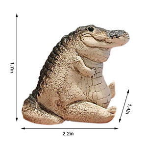 WeisVista 수지 미니 악어 지방 차 애완 동물 악어 아기 동상 장식 가정 정원 장식 동물 인형 - Product Image 2