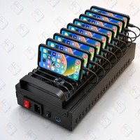 Estación de Carga para Granja de Teléfonos Android/iPhone con WiFi, 20 Ranuras USB - Set de Almacenamiento para 20 Celulares