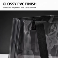 Sac fourre-tout transparent en PVC réutilisable avec poignées en sangle, vente en gros pour les détaillants de cosmétiques et de produits de beauté
