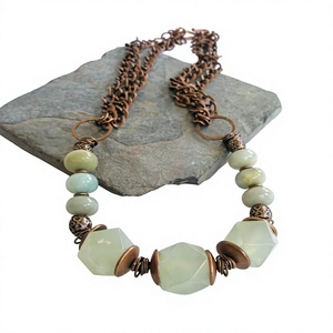 New Best Quality Women Multilayer Beaded <b>Necklace</b> With Mint Pink Resin Pearls Gold Plated Chain Party Jewelry Wedding for Woman - Product Image 3