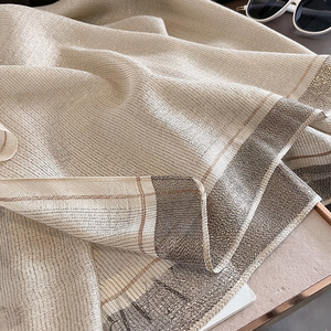 Hot Sale Fashion Custom Designer Golden Shiny <strong>Scarves</strong> for <strong>Women</strong> Luxury Brand Thread Long Imitated <strong>Silk</strong> <strong>Scarf</strong> Shawls - Product Image 6
