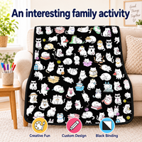 Nouvelle Couverture à Colorier DIY Chat Mignon Préféré, Couverture à Colorier Chat Noir avec Marqueurs pour Activité Créative Familiale à Domicile, Cadeau