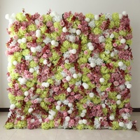 Mur floral artificiel 5D de roses de haute qualité pour événements de mariage, 2,4 m x 2,4 m, pour décoration de mariage, de maison, de fête et de toile de fond de scène
