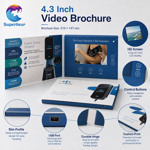 Superlieur A5 Écran LCD numérique HD 4,3 pouces pour brochure vidéo, cartes de vœux, cartes de visite, invitations de mariage, vidéo vierge - Product Image 6