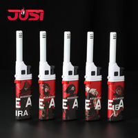 Encendedor de Chispa JUSI HC1030 Resistente al Viento con Boquilla Larga, Encendedor de Butano Recargable Multifunción