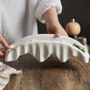 Bandeja de Porcelana Blanca Desechable con Tres Compartimentos en Forma de Puente, para Aperitivos, <span class=keywords><strong>Tapas</strong></span>, Encurtidos y Banquetes - Product Image 1