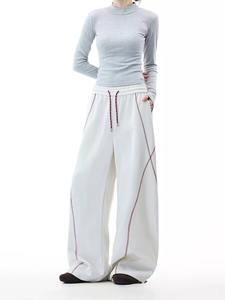 Pantalons de survêtement de style vintage américain, ligne <span class=keywords><strong>soha</strong></span>, sport, automne et hiver, décontractés, amples, coupe droite - Product Image 3