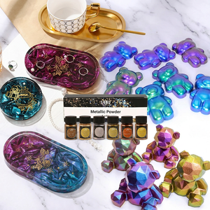 LEQU ผงสีเมทัลลิกโฮโลแกรม 6 สี สนุกสนานและสวยงาม ผงประกายวิบวับสำหรับงานศิลปะทำมือของศิลปิน - Product Image 5