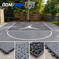 Revêtement de sol modulaire pour terrain de basket-ball en PP extérieur, dalles sportives à emboîtement, absorption des chocs pour terrains de basket-ball