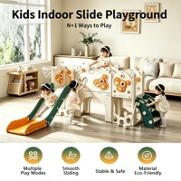 Structure de jeu multifonctionnelle pour enfants, toboggan en plastique assemblé, aire de jeux intérieure, structure d'escalade pour enfants
