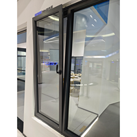 Ventanas Abatibles Modernas Bastion de Aleación de Aluminio con Doble Capa de Vidrio, Ventana Abatible con Pantalla Antirrobo, Aislamiento Térmico, Energy Star