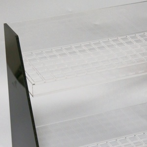 Countertop <span class=keywords><strong>Acrylic</strong></span> Son môi tổ chức đứng lucite bán lẻ trang điểm 2 tầng lưu trữ mỹ phẩm hiển thị - Product Image 5