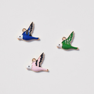 Pendentifs en alliage en forme d'oiseau, couleurs mélangées, pour la fabrication de boucles d'oreilles, accessoires de bijouterie - Product Image 4