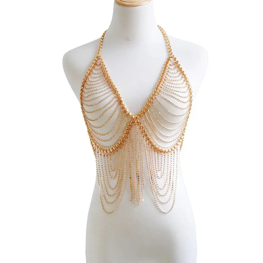 Cross-border New Accessories Fashion Simple Diamond Necklace Trend Sexy Bra Tzitzit Body Chain