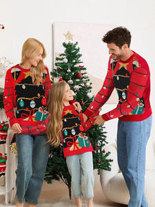 Family <strong>Xmas</strong> Sweater Ugly Christmas Sweater for Parent Child Toddler Adult Baby Kids Knitted with Character Pattern for Winter - Product Image 3