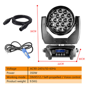 Luces LED Móviles de Cabeza con Zoom y Efecto Wash, 19*15W <span class=keywords><strong>Mac</strong></span> Aura RGBW, Modo de Control DMX512, Alto CRI 95, Clasificación IP33 - Product Image 4