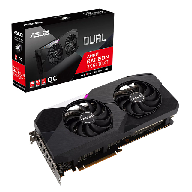 ASUS AMD Dual Radeon RX 6700 XT OC 12GB Used Graphics Card With 192 Bit PCI Express 4.0 GDDR6 Memory RX 6700 XT GPU