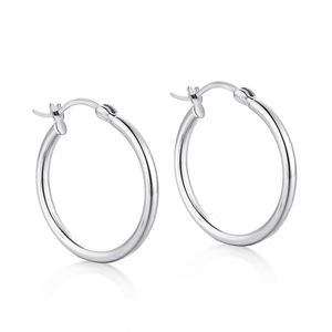 Dylam in Stock Hypoallergenic Jewelry Earrings Women S925 <b>Silver</b> Rhodium 18K Plated 13mm 18mm <b>Hoop</b> Earrings - Product Image 1