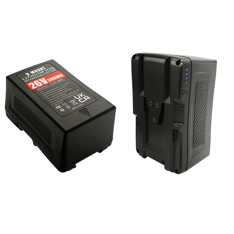 Baterai V-mount 26V 230Wh 300Wh BP-300 BP-300S V-mount untuk Siaran Camcorder BP Baterai Lampu Video LED dengan Port USB/D-TA