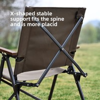 Chaise pliante d'extérieur Jiawei Mountain Gate Push-together Kermith en acier au carbone pour camping, pique-nique, pêche et loisirs