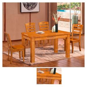 Juego de Mesa de Comedor de Madera de Estilo Moderno con 4 Sillas, Ideal para el Comedor - Product Image 2