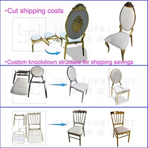 Chaises <span class=keywords><strong>de</strong></span> banquet commerciales en métal <span class=keywords><strong>de</strong></span> style marocain moderne - Chaises élégantes pour mariages et restaurants d'hôtel, empilables, pour l'extérieur - Product Image 5