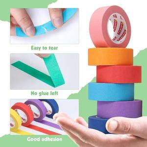 <span class=keywords><strong>Papier</strong></span> de masquage haute viscosité rouleau Jumbo ruban de masquage coloré pour la finition automatique masquage automobile matériel d'art de mariage ruban de bricolage - Product Image 5