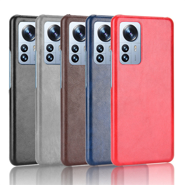 For Xiaomi 12 Litchi Pattern PC Leather Case Protective Phone Case Back Cover for Xiaomi 12 Pro