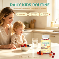 Probiotiques Gommes pour Enfants 60 Unités Probiotiques Fibres Végétales Saveur Baies OEM Complément Alimentaire Soutien Digestif et Immunitaire Fabriqué en Chine