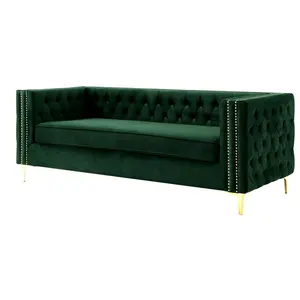 定制热卖现代经典古董沙发意大利天鹅绒切斯特菲尔德沙发沙发客厅沙发