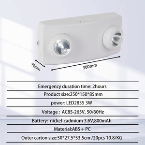 Lampe d'urgence LED rechargeable Tuoming pour hôtel moderne, projecteurs d'urgence incendie - Product Image 2