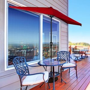 Pure Garden Half Umbrella-<span class=keywords><strong>Parasol</strong></span> <span class=keywords><strong>de</strong></span> patio <span class=keywords><strong>de</strong></span> 9 pieds avec manivelle facile-Ombrage <span class=keywords><strong>de</strong></span> patio extérieur-<span class=keywords><strong>Petit</strong></span> auvent pour balcon, <span class=keywords><strong>table</strong></span> ou terrasse - Product Image 1