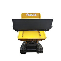 Mini Dumper Hydraulique Agricole à Essence 500kg Hydraulique Petit Dumper Manuel à Chenilles Multifonctionnel Camion à Benne Basculante à Chargement Automatique