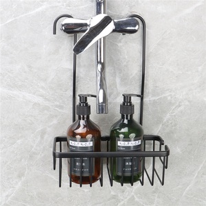 Étagère d'angle moderne pour salle de bain, support de rangement pour douchette et panier à gel douche, usage hôtelier, en alliage de zinc - Product Image 1