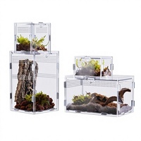 Boîte de terrarium en acrylique assemblée, solide, haute transparence, écologique, pour l'élevage de reptiles, araignées, grenouilles cornées et serpents