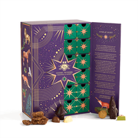Coffret Cadeau de Luxe Calendrier de l'Avent 24 Jours avec Chocolats et Biscuits pour Noël, Ramadan et Aïd