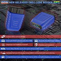 Escáner OBD2 ELM327 AM2 BT, Herramienta de Diagnóstico para Autos con Lector de Códigos para Android e iOS, Compatible con Autos de 12V desde 1996
