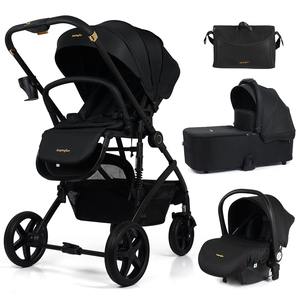 Cochecito <span class=keywords><strong>de</strong></span> lujo 3 en 1 con capazo y <span class=keywords><strong>silla</strong></span> <span class=keywords><strong>de</strong></span> <span class=keywords><strong>auto</strong></span> <span class=keywords><strong>para</strong></span> recién nacidos, sistema <span class=keywords><strong>de</strong></span> viaje <span class=keywords><strong>para</strong></span> bebé - Product Image 1