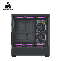 Gabinete Gaming AntarcChill Black E-ATX Panorámico de Doble Cámara con Separación Superior e Inferior, Compatible con Radiador de 360, USB 3.0, OEM