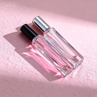Botol Parfum Kaca Logo Kustom Siap Pakai 10ML 15ML Leher Crimping Bentuk Persegi Ramping dengan Pompa Semprot dan Sablon
