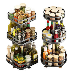 Moderno Portaspezie Girevole Multifunzione a 1/2/3 Ripiani Regolabile in <span class=keywords><strong>Acciaio</strong></span> al Carbonio per <span class=keywords><strong>Cucina</strong></span> - Product Image 1