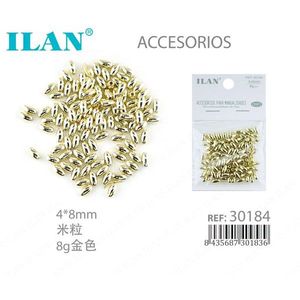 Perles en métal ILAN 4x8mm dorées pour travaux manuels 8g - Product Image 1
