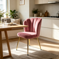 Accueil Hôtel Dine Restaurant Chaise de cuisine Mobilier de salle à manger Nordic Sedie Da Pranzo Design Chaise de salle à manger en velours rembourré
