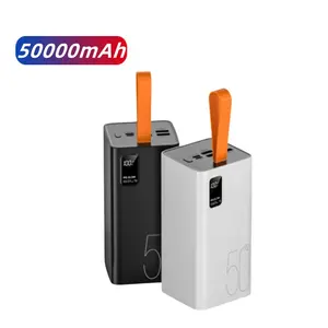 จอแสดงผลดิจิตอลหน้าจอเครื่องชาร์จโทรศัพท์ 50000mAh พร้อมเอาต์พุต 4usb TYPE-C ชาร์จเร็วเป็นพิเศษความจุสูง 50000mAh พาวเวอร์แบงค์