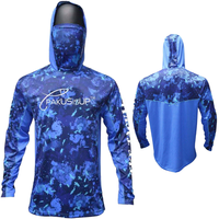 Sweat-shirt de pêche personnalisé pour homme avec masque intégré, protection UV, respirant, séchage rapide, tissu extensible pour la pêche et la chasse