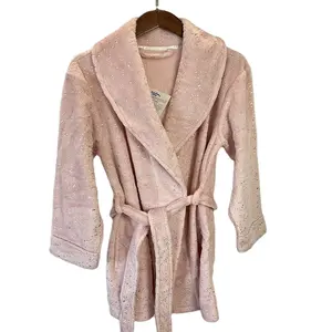 Customized Autumn and Winter Sequins Foil Print satin robe thick robe sexy femme wholesale bathrobe
